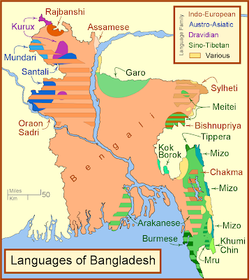Maps of Bangladesh: Languages of Bangladesh
